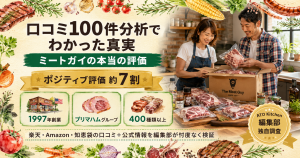 ミートガイの口コミ100件分析でわかった真実・ポジティブ評価約7割・プリマハムグループ